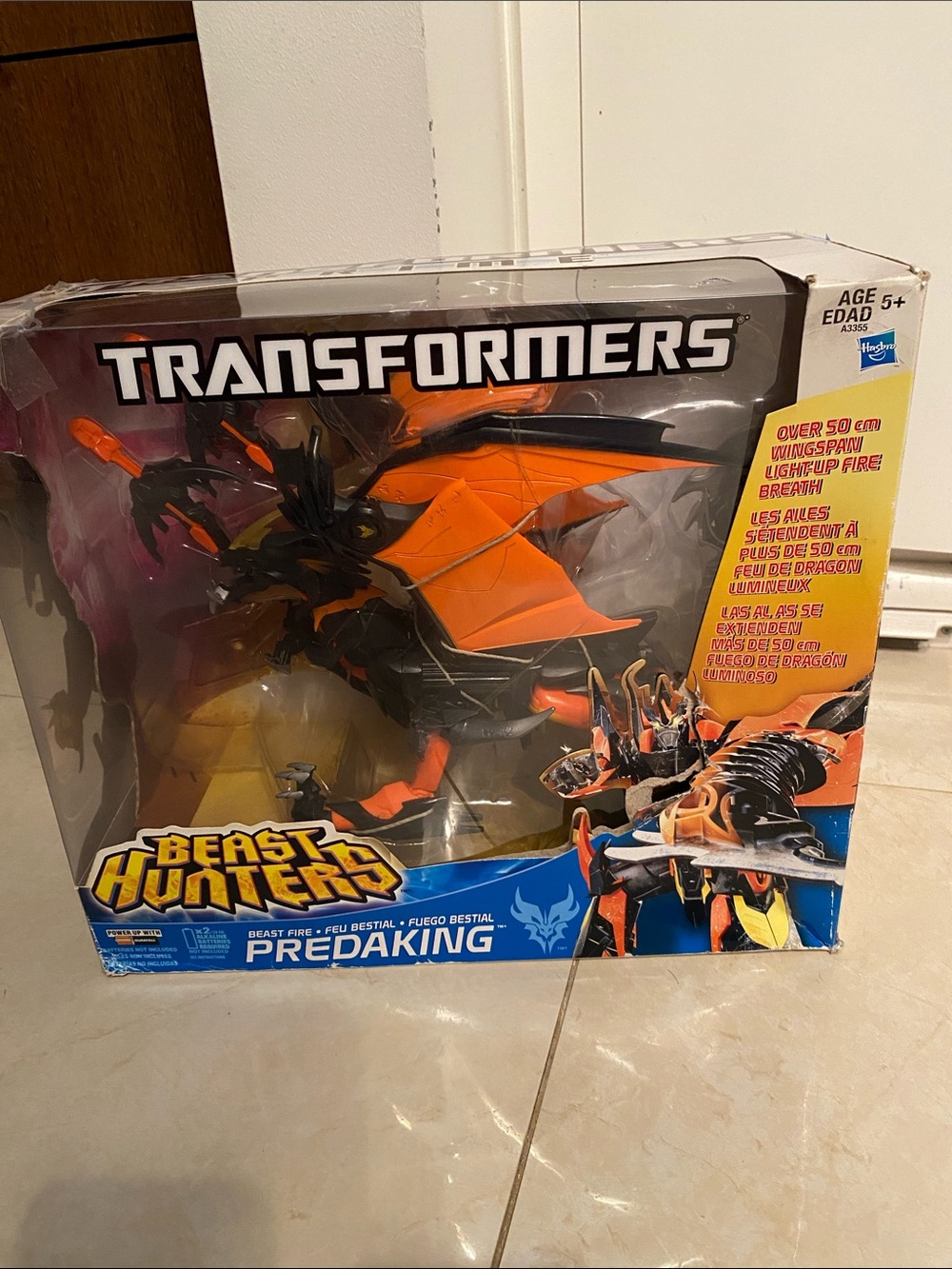 New!! 2012 Hasbro Transformers Prime Beast Hunters Fire Beast Predaking Box Wear